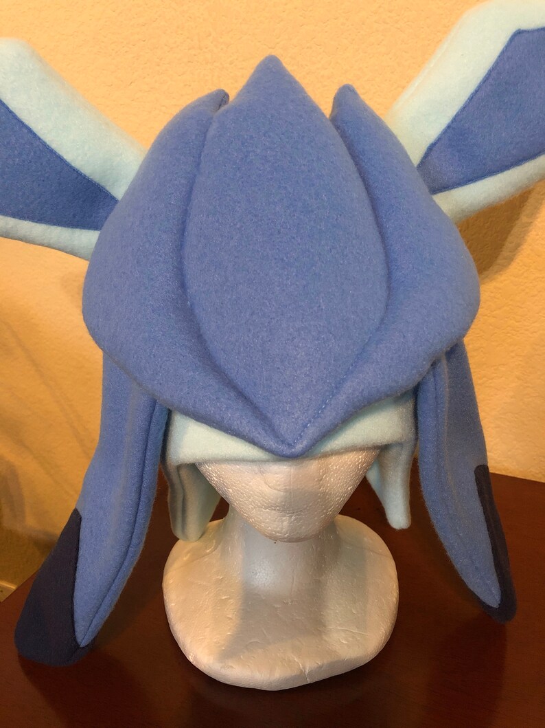 Pok\u00e9mon GLACEON cosplay hat fleece costume cap adult size