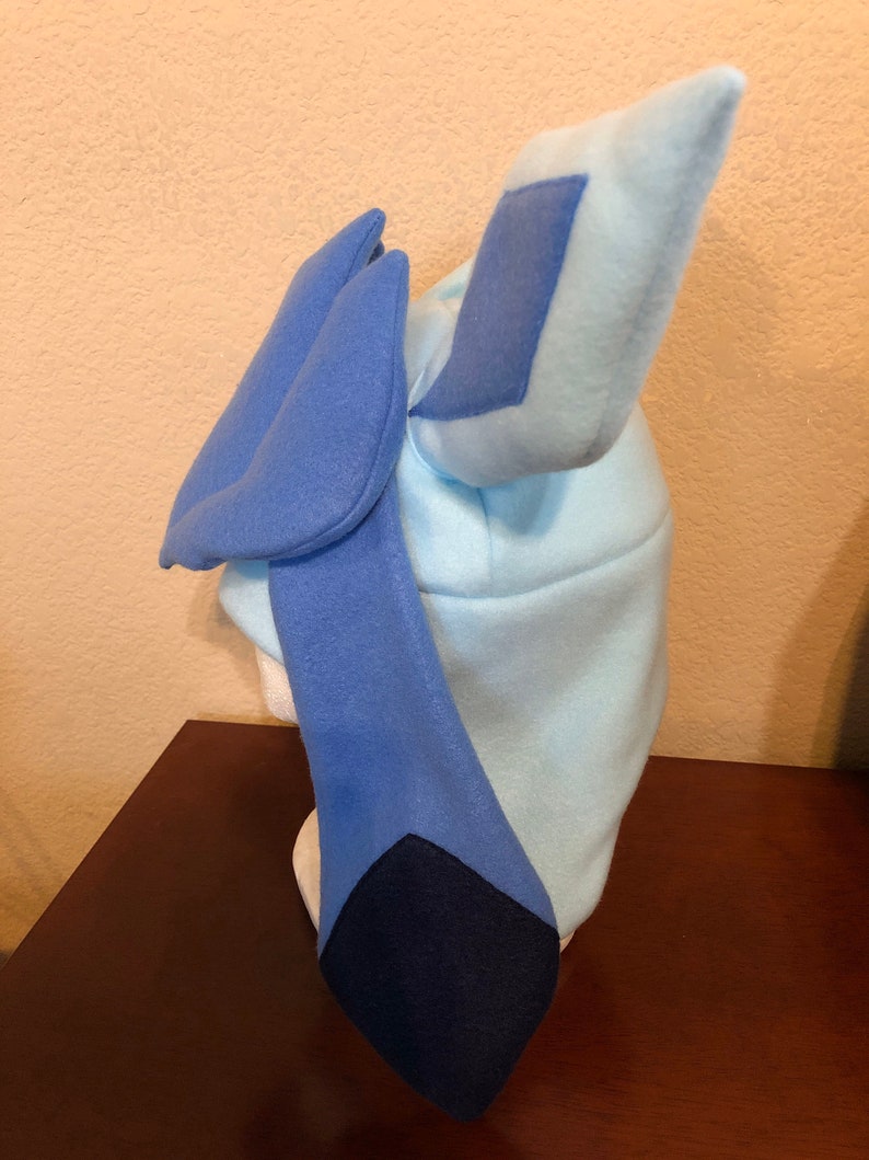 Pok\u00e9mon GLACEON cosplay hat fleece costume cap adult size