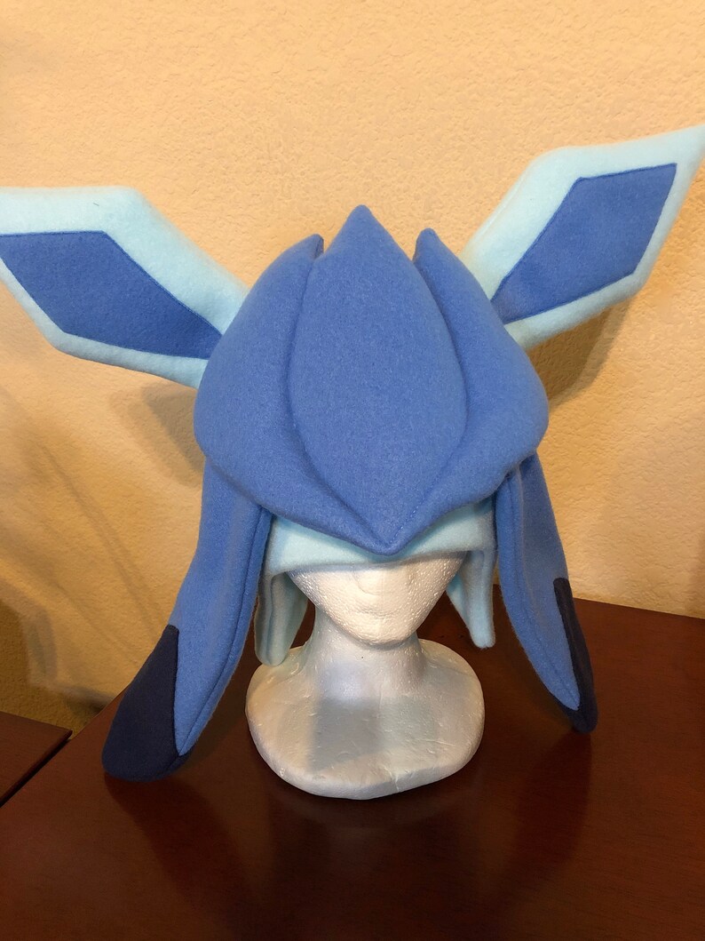 Pok\u00e9mon GLACEON cosplay hat fleece costume cap adult size