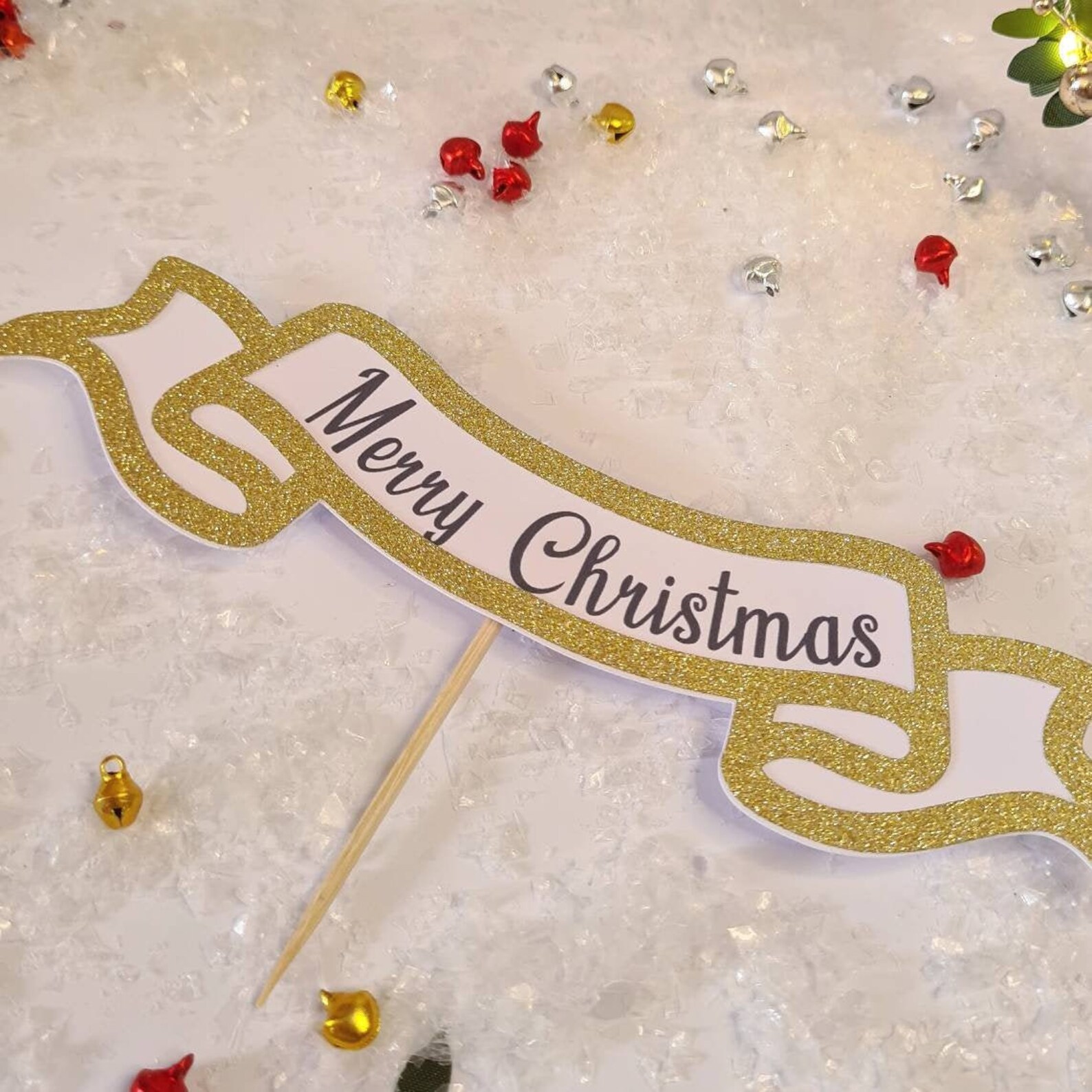 Merry Christmas Cake Topper Merry Christmas Centre Piece - Etsy