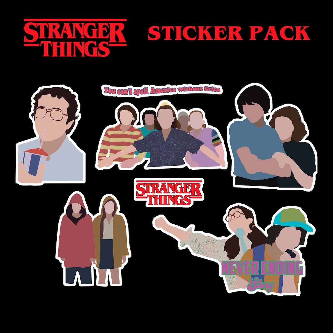 STRANGER THINGS 3 Sticker Pack Etsy