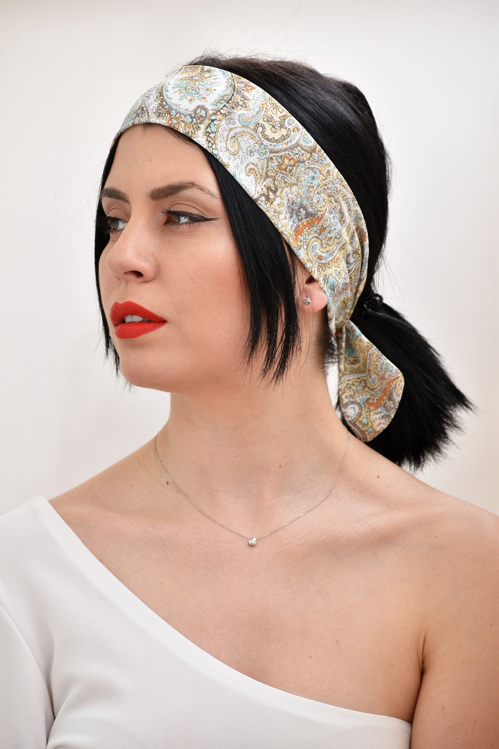 Boho scarf Boho headband Hairribbon Hair scarf Neckerchief Etsy