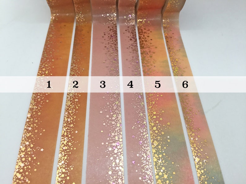Washi Tape Sample Gingerbread /& Sandalwood Simply Gilded Stardust in Shades of Peach
