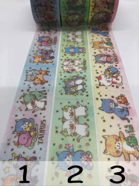 Leo by Round Top Brand Sagitarius Pisces Capricorn Mika Yada artist Washi Tape Sample Astrological Sign