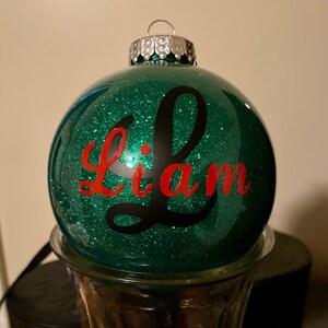 Personalized Glitter Ornaments