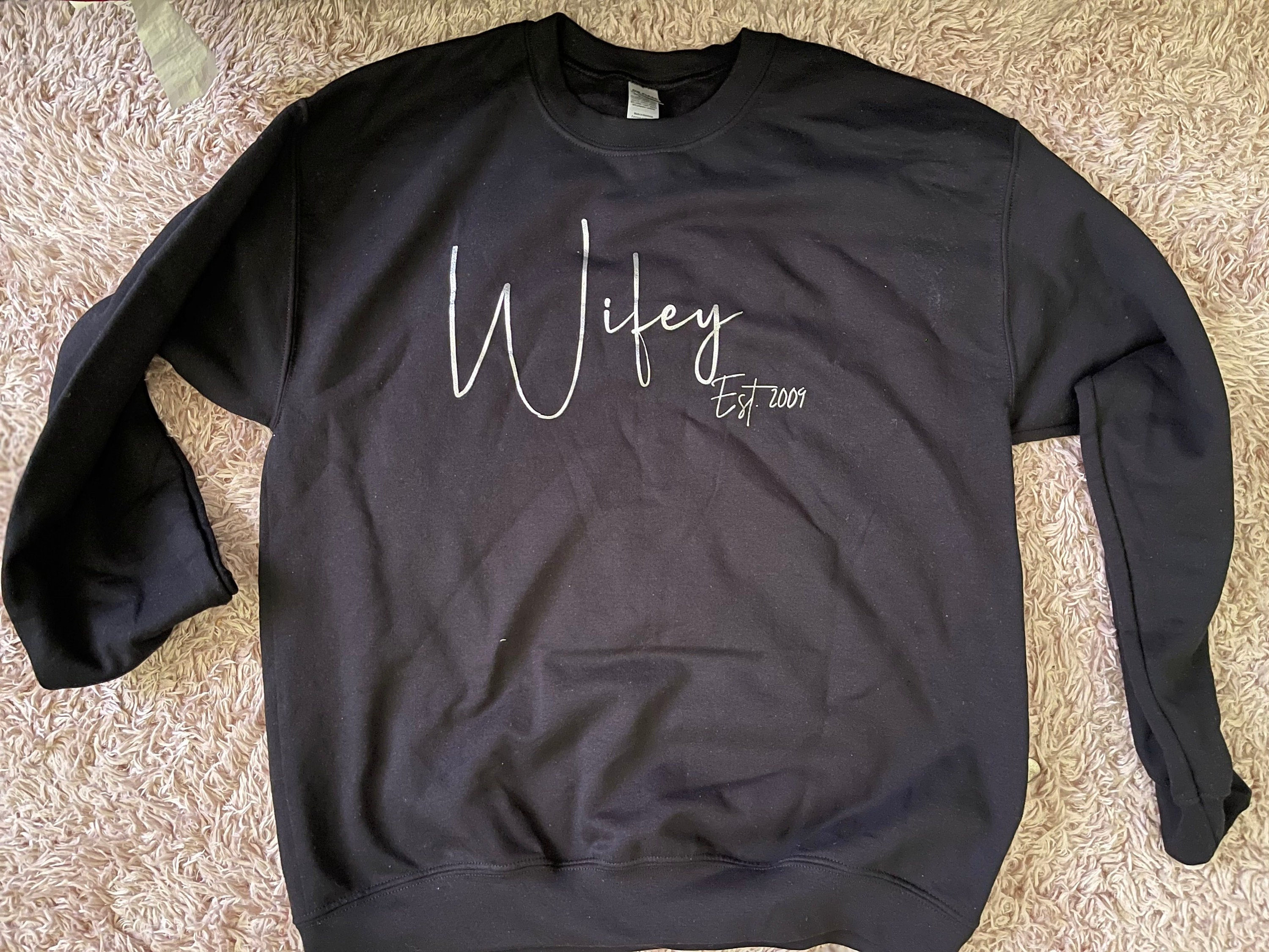 wifey est wifey off the shoulder sweatshirt