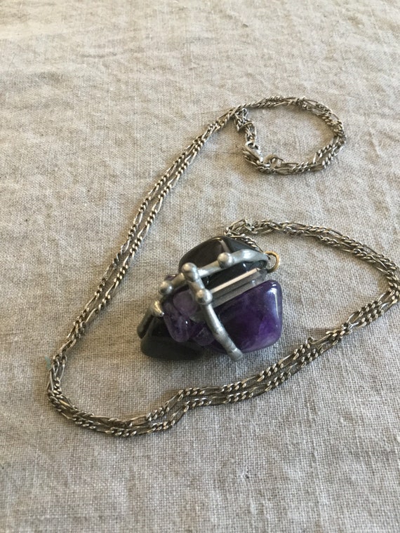 Modernist pendant crystal healing necklace 1980s … - image 4
