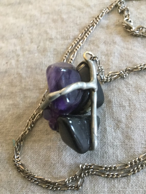 Modernist pendant crystal healing necklace 1980s … - image 6