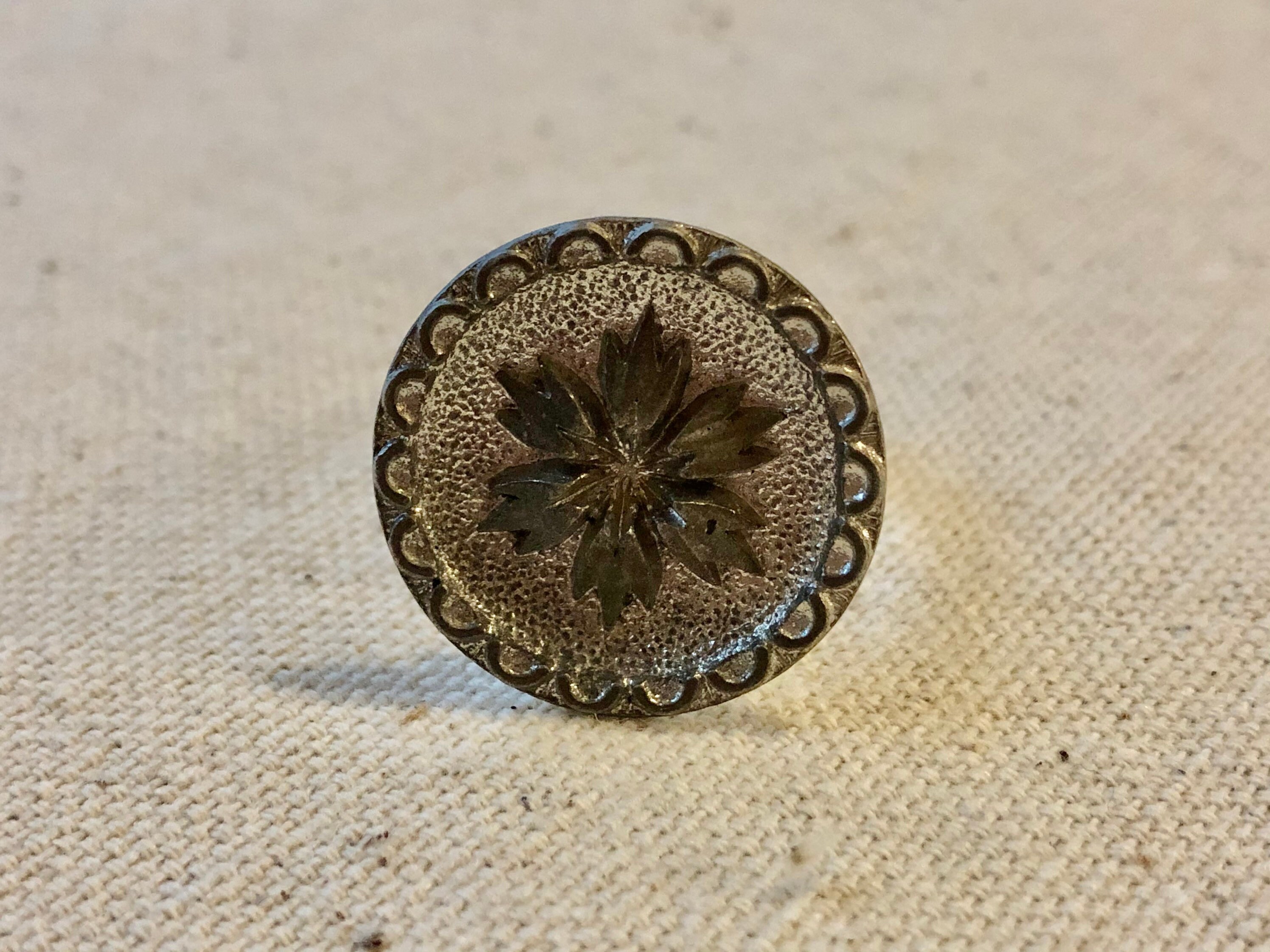 Floral Antique Button Ring (adjustable Band) - Etsy