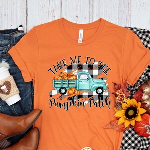 Pumpkin Patch PNG, Take me to the Pumpkin Patch, Sublimation Design, Vintage Truck, Buffalo Plaid, Shirt Design, Autumn PNG