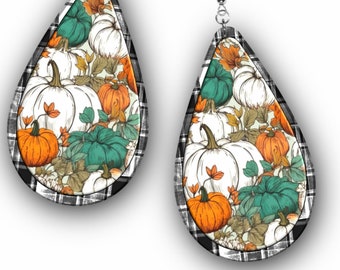 Pumpkin Earring PNG, Fall Earring Design, Autumn Drop Earring PNG, Sublimation Design, Thanksgiving Earring PNG, Digital Download