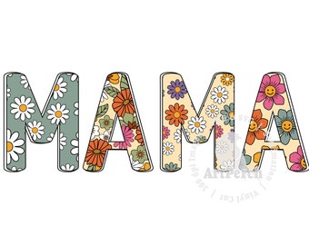 Retro Mama PNG, Floral Mama Shirt Design, Mother Day PNG, Mama PNG, Sublimation Design, Retro Floral Pattern, Digital Download