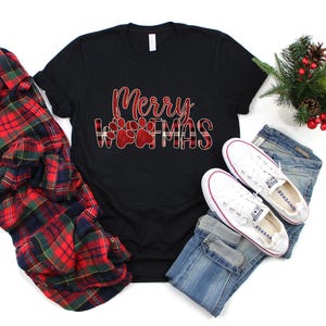 Julhund PNG, God Woofmas, hundskjortadesign, jul PNG, sublimeringsdesign, DTF, digital nedladdning bild 3
