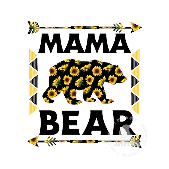 Mama Bear PNG, Sunflower Bear PNG, Mama Shirt Design, Mother Day PNG, Sublimation Design, Mama Floral Shirt Design, Digital Download