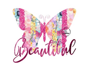 Butterfly Shirt Design, Beautiful PNG, Spring Shirt Design, Brushstroke Pattern, Butterfly PNG, Sublimation Design, Digital Download