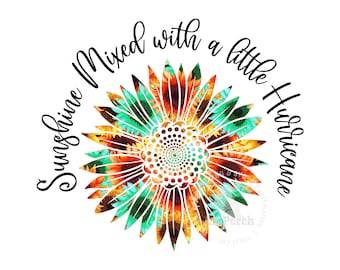Countrymuziek png, zonneschijn gemengd met een beetje orkaan, western shirtontwerp, zonnebloem png, sublimatieontwerp, digitale download