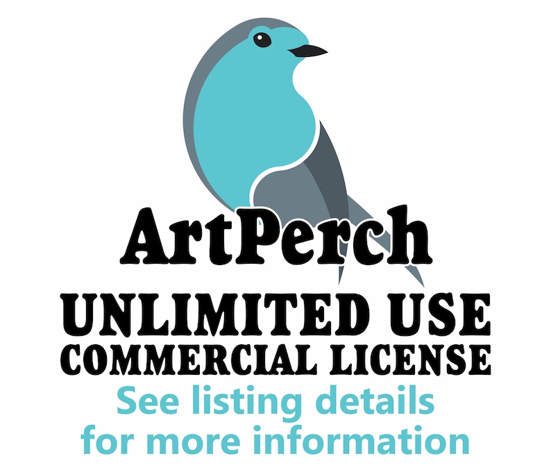 K&ouml;nnte beinhalten: Ein blaues und graues Vogellogo mit dem Text "ArtPerch" und dem Satz "Unbegrenzte kommerzielle Nutzung". Unter dem Text steht der Satz "Weitere Informationen finden Sie in den Angebotsdetails".
