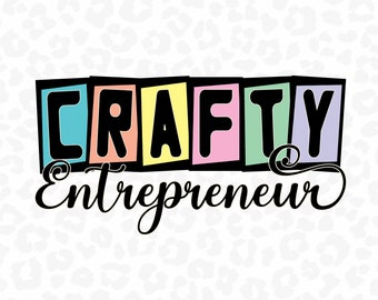 Crafty PNG, Retro Sublimation Design, Crafty Entrepreneur Shirt Design, Small Business Owner, Crafter PNG, Digital Download, Graphic Clipart