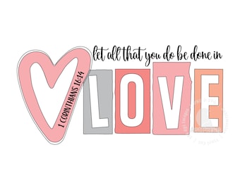 Schrift-Shirt-Design, Liebe PNG, Valentine Christian PNG, Christian PNG, Sublimationsdesign, Bibel-Vers-Design, digitaler Download