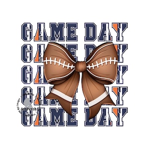 Game Day Shirt Design, Blue Orange Colors, Football PNG, Football Shirt design, Sublimation Design, DTF, Digital Download