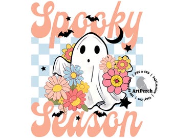 Spöklik säsong skjorta design, Retro Halloween PNG, Retro spöke PNG, Spöklik PNG, Sublimeringsdesign, Digital nedladdning, Halloween Clipart