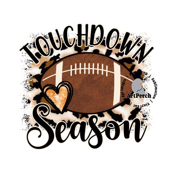 Football Shirt Design, Touchdown Season PNG, Fall Football PNG, Leopard Print, Sublimation Design, Football PNG