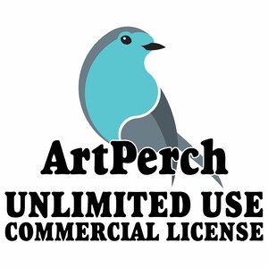 May include: A blue and gray bird logo with the text "ArtPerch" and "UNLIMITED USE COMMERCIAL LICENSE" below.