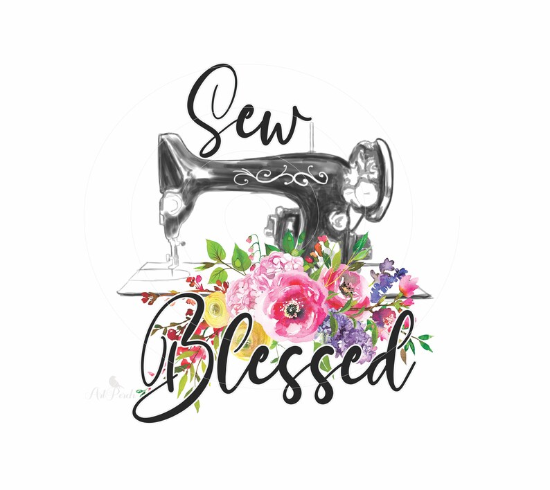 Sew Blessed Digital Image PNG JPG and PDF Formats for Etsy