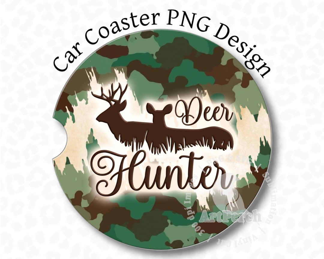 Deer Hunter Car Coaster PNG, Hunter Car Coaster PNG, Sublimation Design