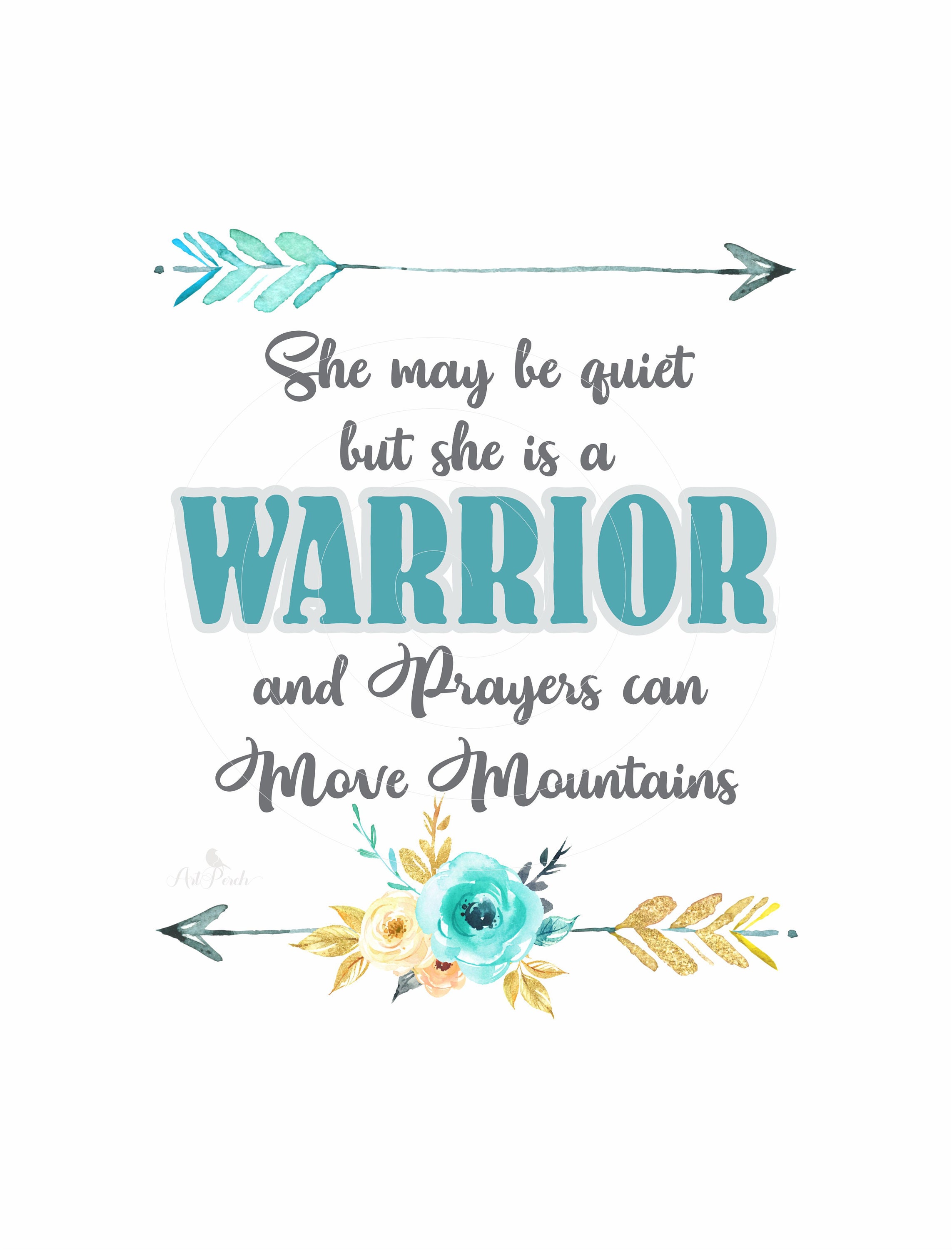 She is a Warrior and Prayers Can Move Mountains Digital Image Etsy