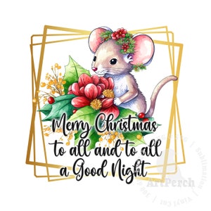 Christmas Mouse Shirt Design, Christmas Mouse PNG, Sublimation Design, Christmas Shirt Design, Merry Christmas PNG, Digital Download