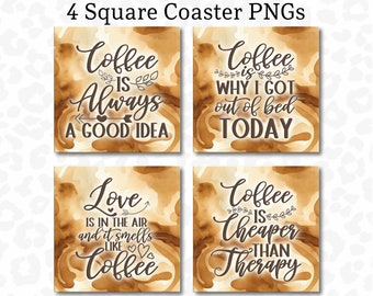 スクエアコースターPNG、コーヒーコースターPNG、スクエアコースター4枚セット、昇華転写デザイン、おもしろコースターPNG、キーホルダーデザイン