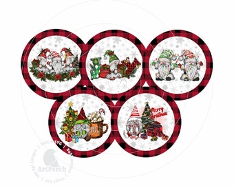 Gnome Christmas Ornament PNG, Sublimation Design, Christmas Ornament Design, Digital Download