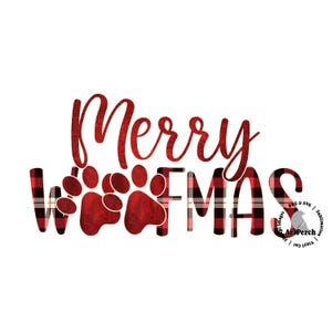 Julhund PNG, God Woofmas, hundskjortadesign, jul PNG, sublimeringsdesign, DTF, digital nedladdning bild 1