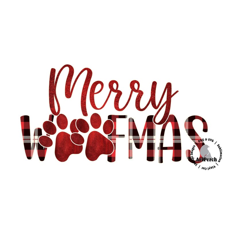 Julhund PNG, God Woofmas, hundskjortadesign, jul PNG, sublimeringsdesign, DTF, digital nedladdning bild 1
