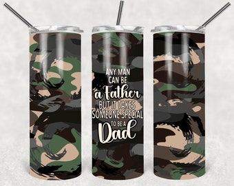 Dad Tumbler Wrap, Father Day Tumbler PNG, Camo Tumbler Design, 20 Oz Skinny Tumbler Sublimation Design, Digital Download