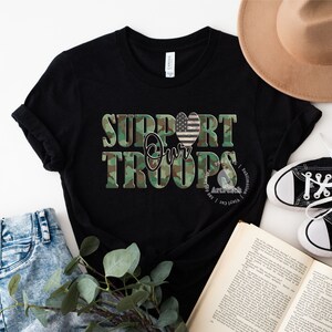 Military Shirt Design, Support our Troops PNG, Camo Shirt Design, Patriotic PNG, Rustic Flag Heart, Sublimation Design, Digital Download