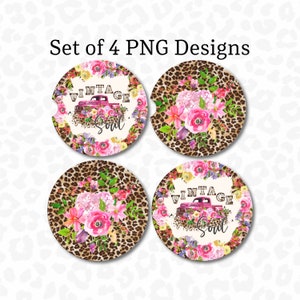 Vintage Soul Coaster PNG, Coaster PNG Bundle, Vintage Soul Keychain PNG, Car Coaster Sublimation Design, Digital Download