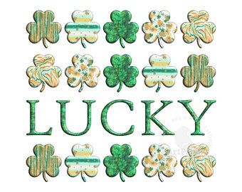 St Patrick Shirt Design, Lucky Shamrocks, 3d Look, Shamrock PNG, St Patrick PNG, Sublimation Design, Lucky Shirt Design, Digital Download