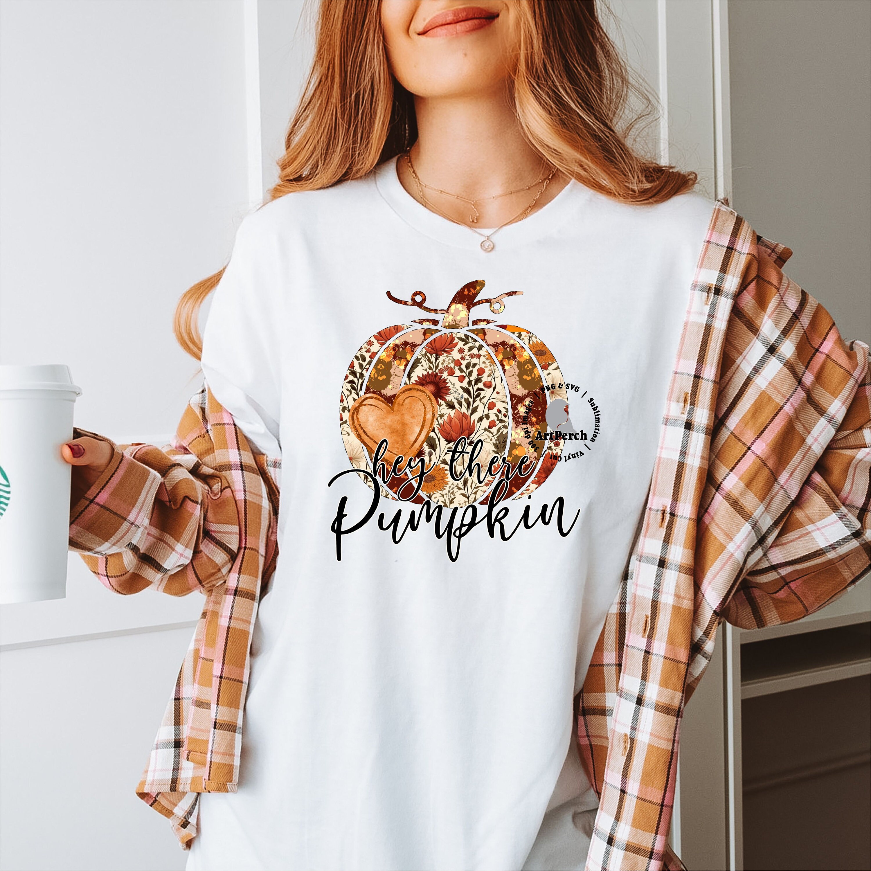Fall PNG, Hey There Pumpkin PNG, Floral Pumpkin Shirt Design ...