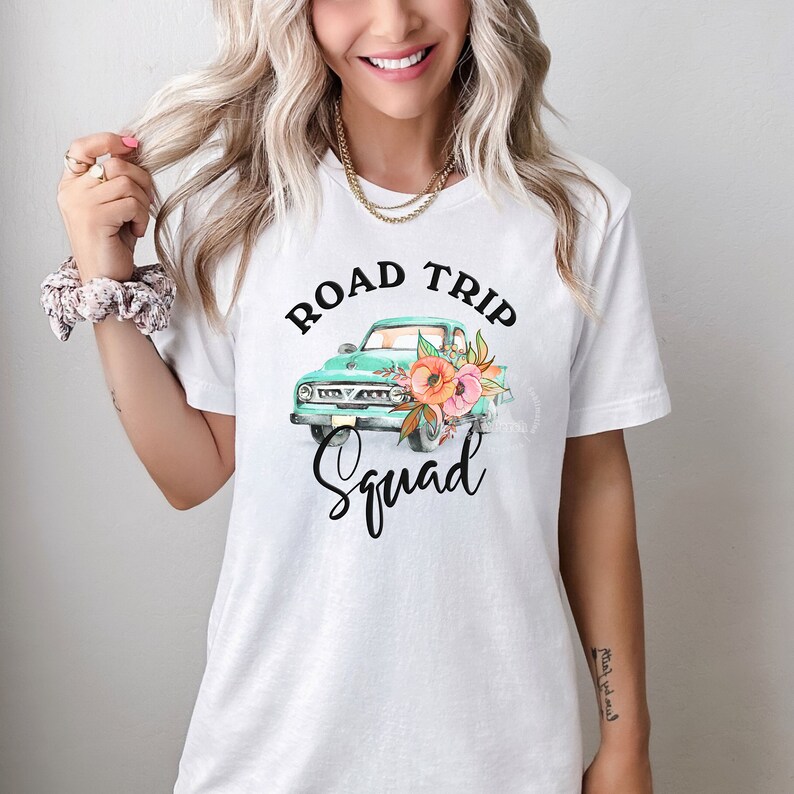 Road Trip PNG, Road Trip Squad Shirt Design, Floral Vintage Truck PNG, Sublimation Design, Travel PNG, Shirt Design, Digital Download