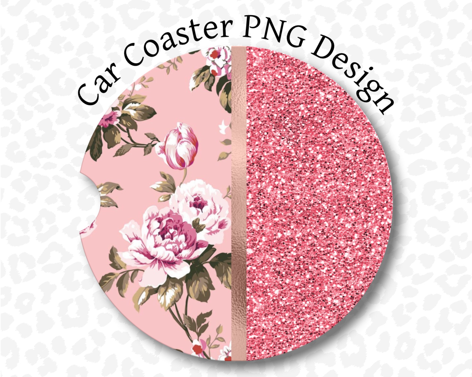 Floral Ceramic Cup Holders Car Coasters for Women/Men,Absorbent Drink Cup Car Holder Coasters with A Finger Notch 2.56 Pack of 2,Hawaiian Colorful