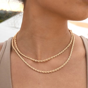 Neue Kollektion, 4 mm Seilkette, geschichtete Seilkette, geschichtete Ketten, Gold Filled Seilkette, Gold Filled Schmuck, Goldseilkette