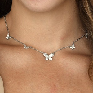 Silver Butterfly Necklace | Gold Butterfly Necklace | Dainty Butterfly Chain Rose Gold Butterfly Necklace | Gold Layered Butterfly Necklaces
