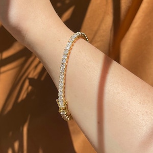 New Collection, Gold Chain Bracelet, Gold Filled Bracelet, Gold Filled Box Chain, Gold Box Chain, 18K Gold Filled Jewelry, CZ Tennis Chain