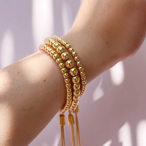 Gold Beaded Bracelets | Gold Bracelet for Women | Stackable and Adjustable Bracelet | BEST SELLER