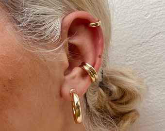 Conch Hoop Cartilage Earring Gold ear cuff Gold Cartilage Hoop Gold filled Ear Cuff Conch Earring Thick Gold Cuffs