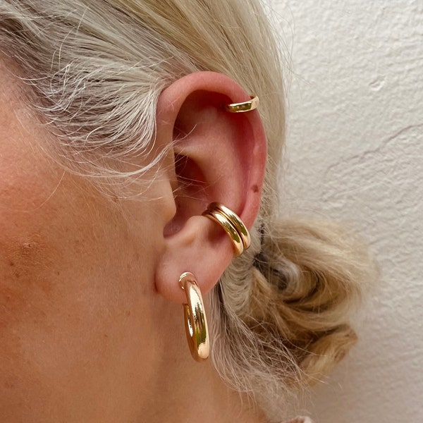 Conch Hoop | Cartilage Earring | Gold ear cuff | Gold Cartilage Hoop | Gold filled Ear Cuff | Conch Earring | Thick Gold Cuffs