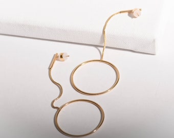 New Collection, Minimal Earrings, Dainty Earrings, Dangling Earrings, Gold Filled Jewelry, Gold Hoop Earrings, Hanging Hoops