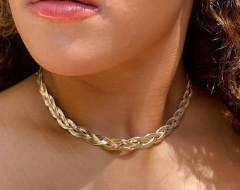 Gold Braid Necklace | Etsy Australia